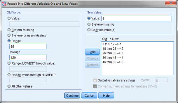 SPSS data variabele value bewerken