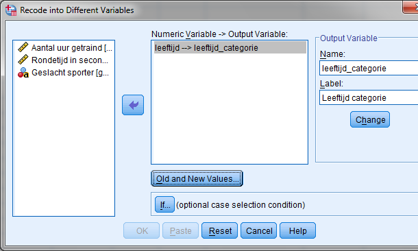 Nieuwe variabele aanmaken spss