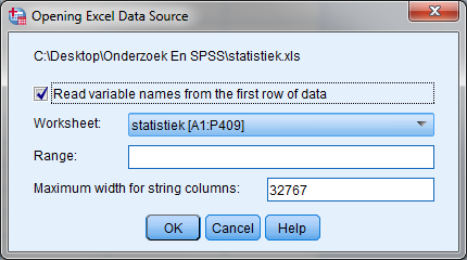 SPSS onderzoeksdata importeren